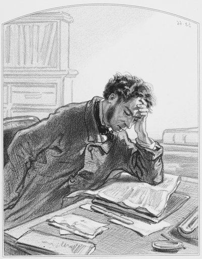 Mon Journal, Plate 2 from Les Toquades by Paul Gavarni